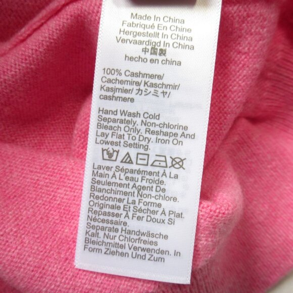 NWT J.Crew Cashmere Relaxed V-neck Sweater in Neon Heather Berry Pink Pullover S - Picture 4 of 4